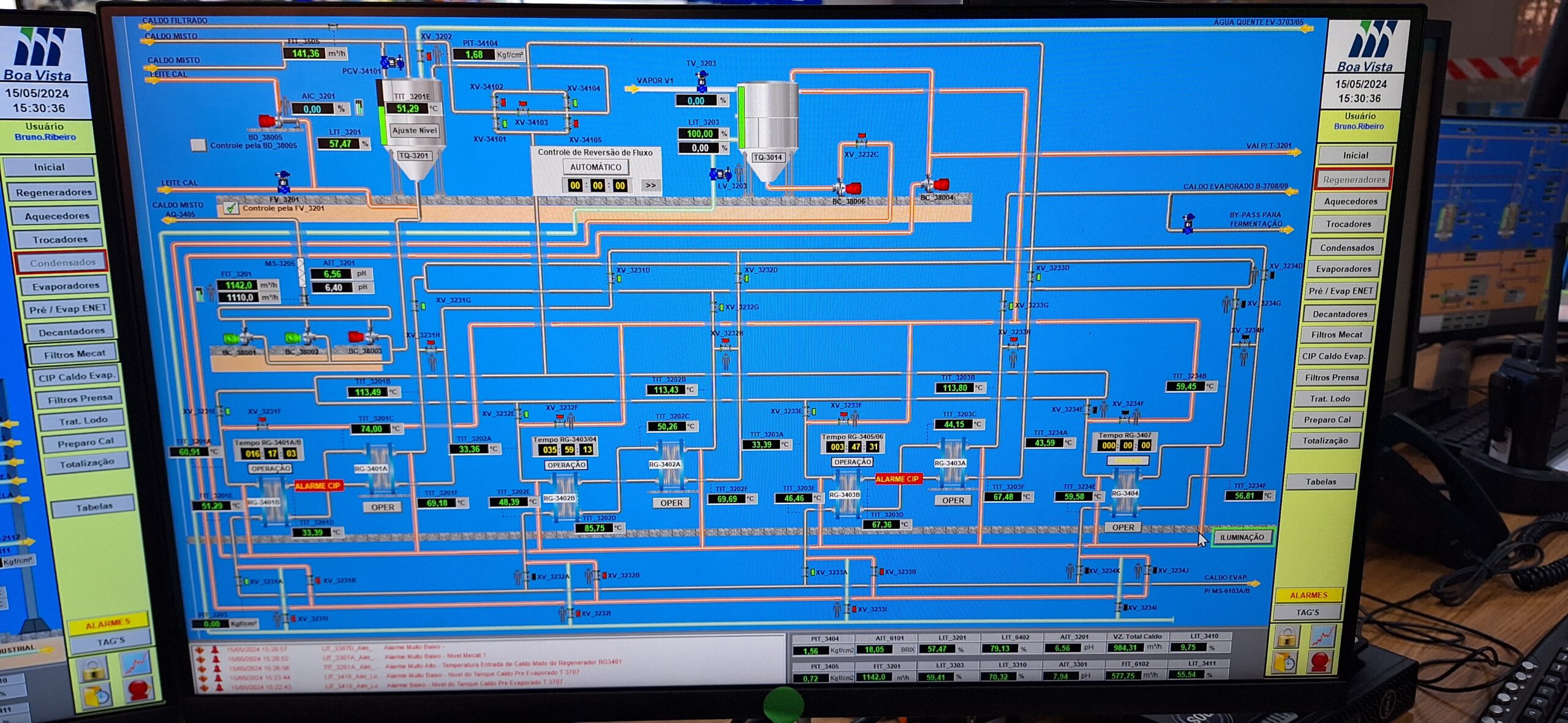 Tela de Supervisório Plant PAX Rockwell Automation RS Logix 5000 Readequação de Processo Regeneradores