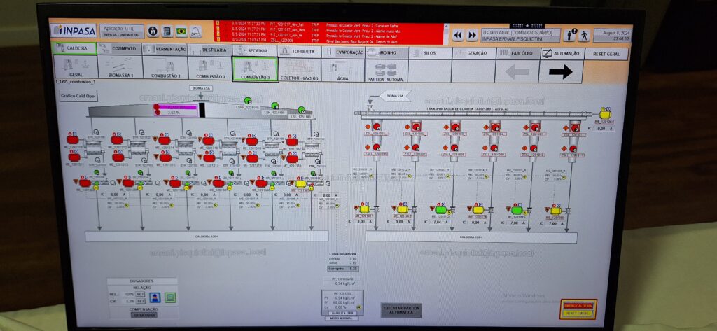 Tela de Supervisório 
Scada
Plant PAX Rockwell Automation RS Logix 5000 
Caldeira de Biomassa
Etanol de Milho
Startup
Comissionamento