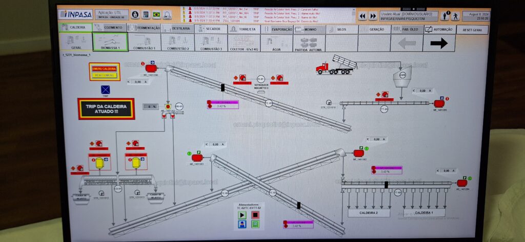 Tela de Supervisório 
Scada
Plant PAX Rockwell Automation RS Logix 5000 
Caldeira de Biomassa
Etanol de Milho
Startup
Comissionamento