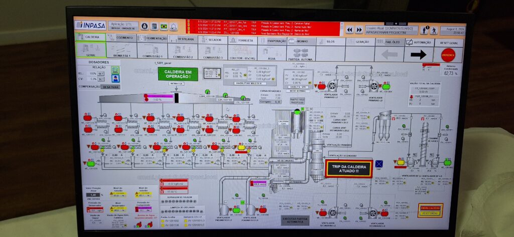 Tela de Supervisório 
Scada
Plant PAX Rockwell Automation RS Logix 5000 
Caldeira de Biomassa
Etanol de Milho
Startup
Comissionamento