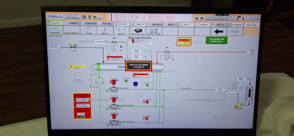 Tela de Supervisório 
Scada
Plant PAX Rockwell Automation RS Logix 5000 
Caldeira de Biomassa
Etanol de Milho
Startup
Comissionamento