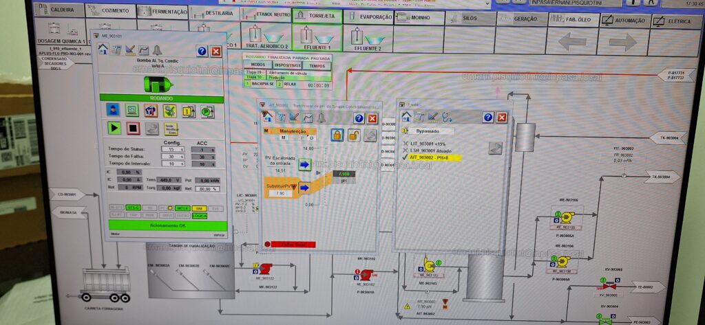 Tela de Supervisório 
Scada
Plant PAX Rockwell Automation RS Logix 5000 
ETA
Estação de Tratamento de Água
Etanol de Milho
Startup
Comissionamento