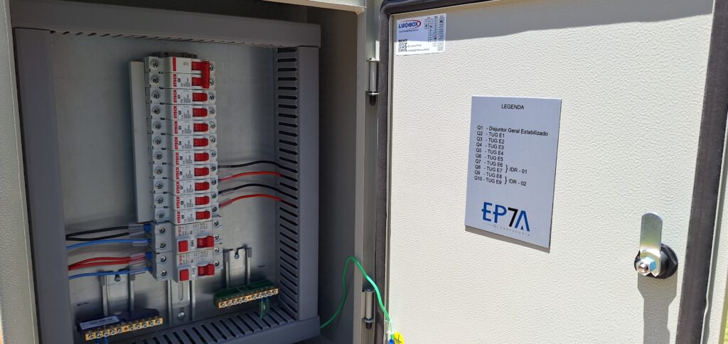 Painel Elétrico Painel Quadro Distribuição Estabilizada QDE Disjuntor Caixa Moldada Steck IDR DPS Steck Barramento BRUM Barramento Volt Plus Barramento 250A